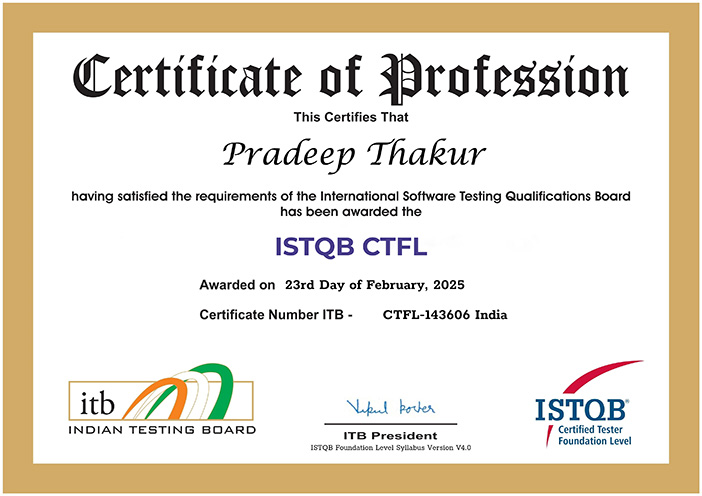 ISTQB certification course in Madhya Pradesh